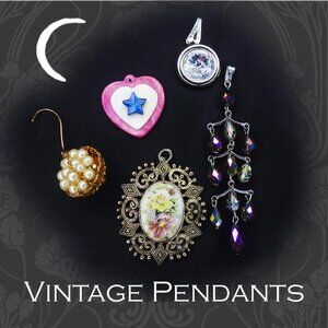 Vintage Pendant Lot of 5 Unique Pendants for Jewelry Making